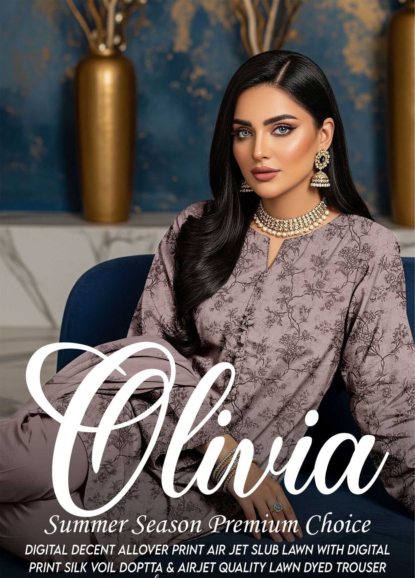 🌸 Summer Season Premium Choice OLIVIA – Summer Lawn Collection