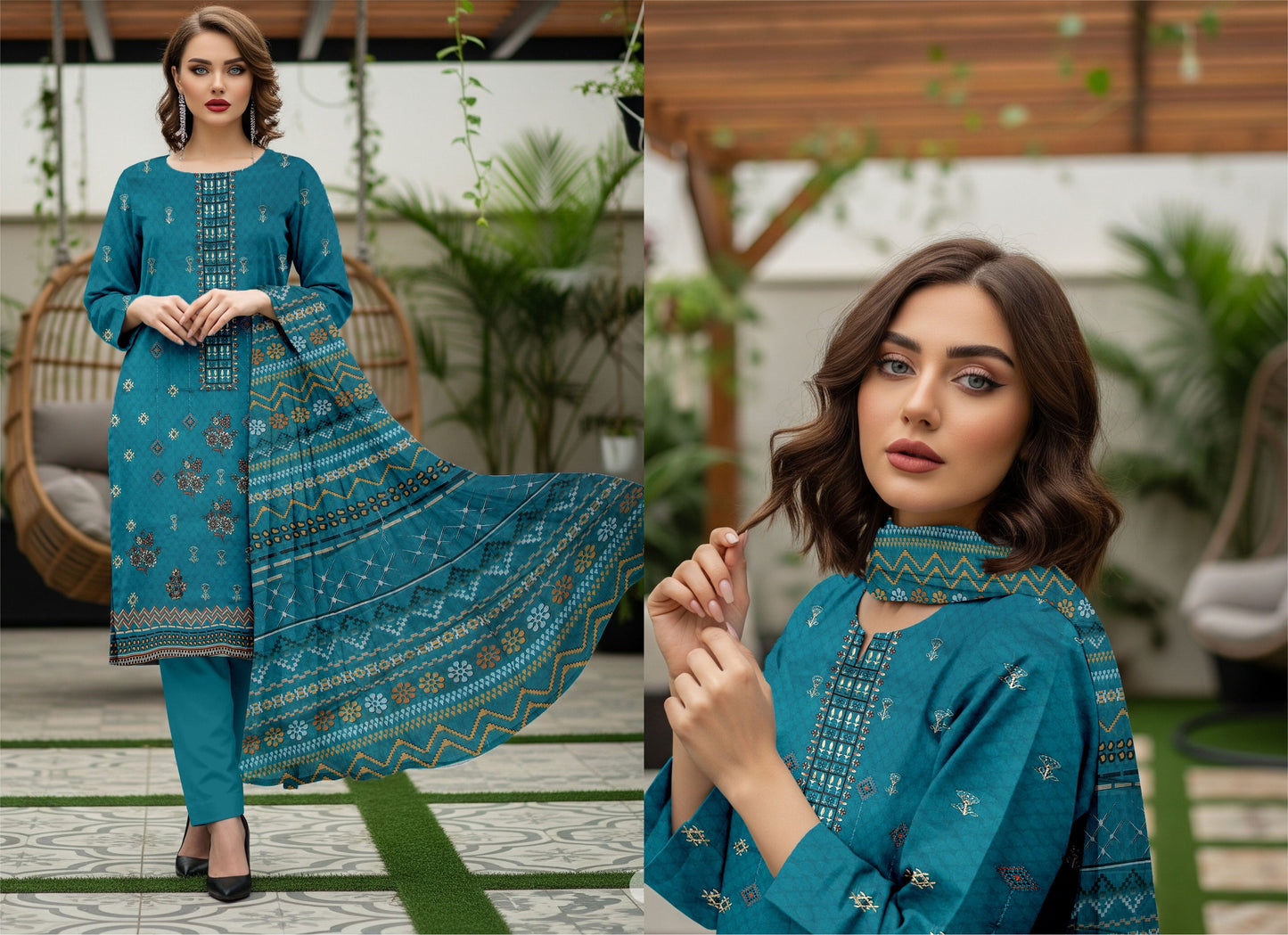 🌞 Summer Season Premium Lawn Feroza – زمرد