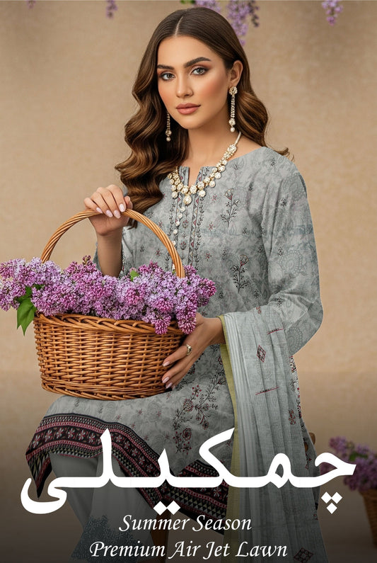 ✨ Summer Season Signature Air Jet Premium Lawn Collection  چمکیلی