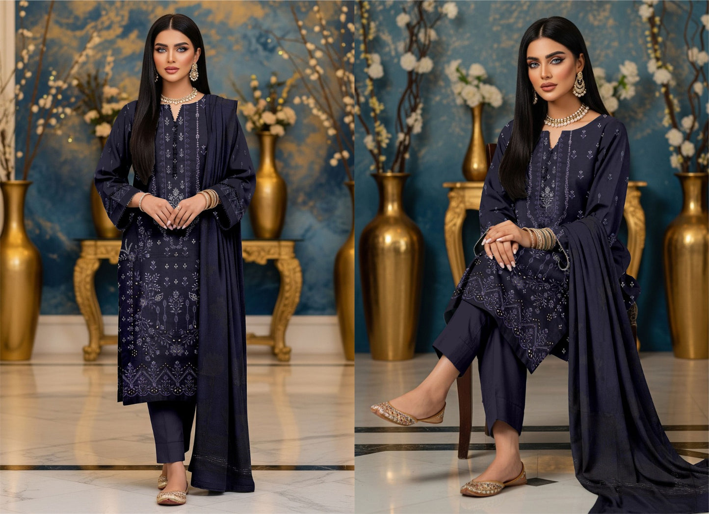 🌞 Summer Season Luxury Lawn Collection انداز (Andaz)