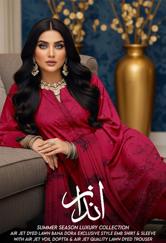 🌞 Summer Season Luxury Lawn Collection انداز (Andaz)