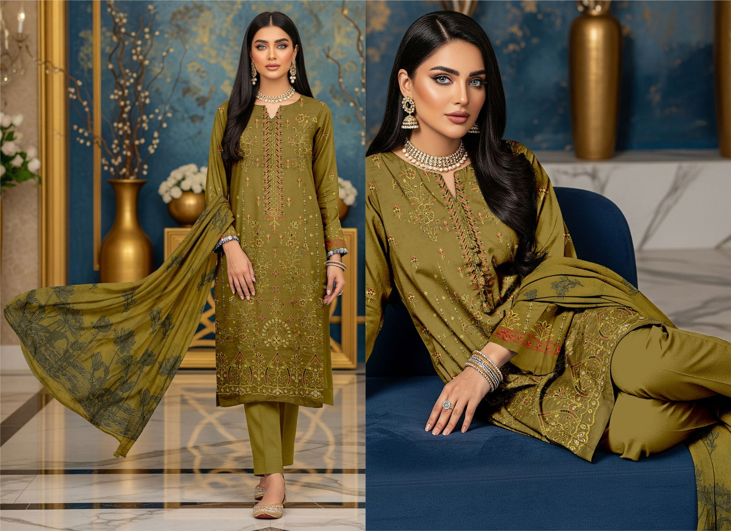 🌞 Summer Season Luxury Lawn Collection انداز (Andaz)