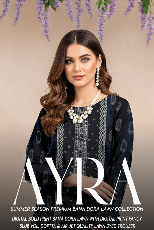 🌞 Summer Season Premium Lawn AYRA – Bold Summer Statement